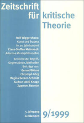 Schweppenhäuser / Bock / Kramer |  Zeitschrift für kritische Theorie / Zeitschrift für kritische Theorie, Heft 9 | Buch |  Sack Fachmedien