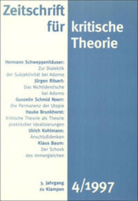 Schweppenhäuser / Bock / Kramer |  Zeitschrift für kritische Theorie / Zeitschrift für kritische Theorie, Heft 4 | eBook | Sack Fachmedien