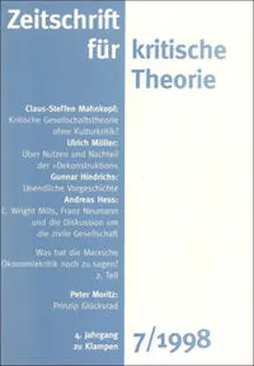 Schweppenhäuser / Bock / Kramer |  Zeitschrift für kritische Theorie / Zeitschrift für kritische Theorie, Heft 7 | eBook | Sack Fachmedien