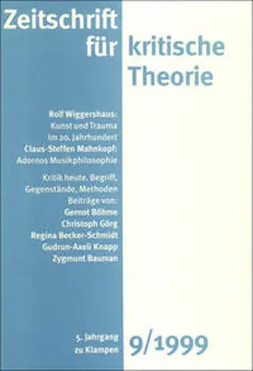 Schweppenhäuser / Bock / Kramer |  Zeitschrift für kritische Theorie / Zeitschrift für kritische Theorie, Heft 9 (1999) | eBook | Sack Fachmedien