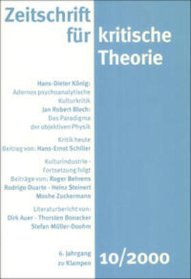Schweppenhäuser / Bock / Kramer |  Zeitschrift für kritische Theorie / Zeitschrift für kritische Theorie, Heft 10 | eBook | Sack Fachmedien