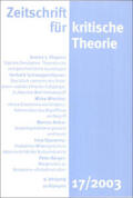 Schweppenhäuser / Bock / Kramer |  Zeitschrift für kritische Theorie / Zeitschrift für kritische Theorie, Heft 17 | eBook | Sack Fachmedien