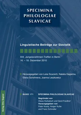 Gagarina / Szucsich / Gorishneva |  Linguistische Beiträge zur Slavistik | Buch |  Sack Fachmedien
