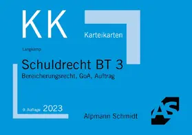 Langkamp |  Karteikarten Schuldrecht BT 3 | Buch |  Sack Fachmedien