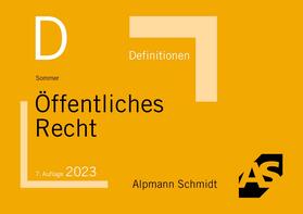 Sommer | Definitionen Öffentliches Recht | Buch | 978-3-86752-871-9 | sack.de