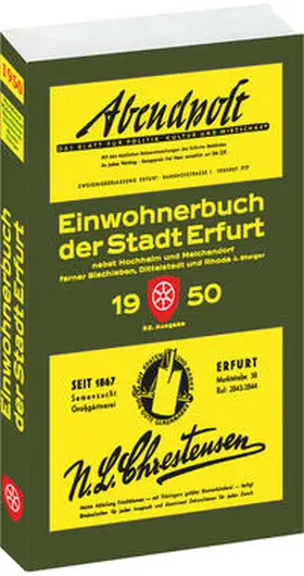 Rockstuhl |  "Einwohnerbuch der Stadt Erfurt 1950 nebst Hochheim, Melchendorf, Bischleben, Dittelstedt, Rhoda und Steiger | Buch |  Sack Fachmedien