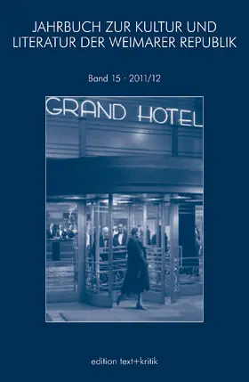  JAHRBUCH ZUR KULTUR UND LITERATUR DER WEIMARER REPUBLIK | Buch |  Sack Fachmedien