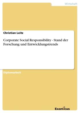 Leitz | Corporate Social Responsibility - Stand der Forschung und Entwicklungstrends | Buch | 978-3-86943-297-7 | sack.de