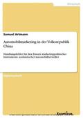 Artmann |  Automobilmarketing in der Volksrepublik China | eBook | Sack Fachmedien