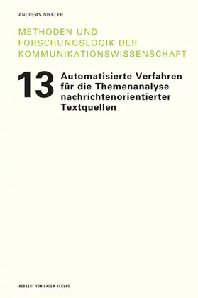 Niekler |  Automatisierte Verfahren für die Themenanalyse nachrichtenorientierter Textquellen | eBook | Sack Fachmedien