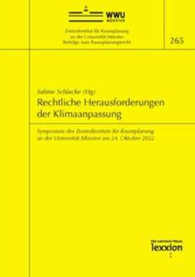 Schlacke | Rechtliche Herausforderungen der Klimaanpassung | Buch | 978-3-86965-401-0 | sack.de