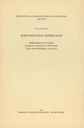 Desgraves |  Bibliographie bordelaise | Buch |  Sack Fachmedien