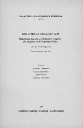 Séguenny / Denis / Lienhard |  Bibliotheca Dissidentium I | Buch |  Sack Fachmedien
