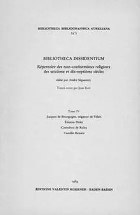 Denis / Longeon / Kinder |  Bibliotheca Dissidentium IV | Buch |  Sack Fachmedien