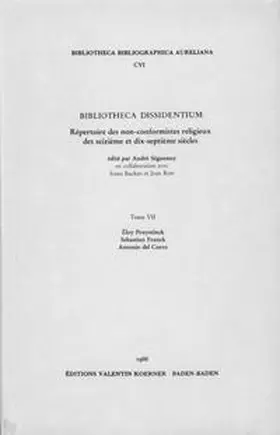 Braekman / Dejung / Kinder |  Bibliotheca Dissidentium VII | Buch |  Sack Fachmedien