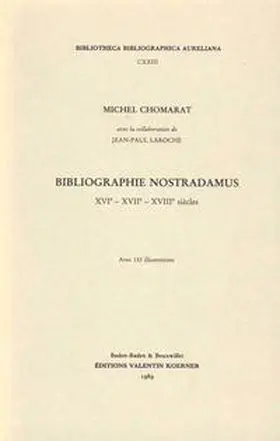 Chomarat |  Bibliographie Nostradamus | Buch |  Sack Fachmedien
