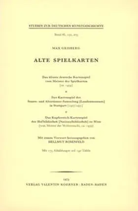 Geisberg / Rosenfeld |  Alte Spielkarten | Buch |  Sack Fachmedien