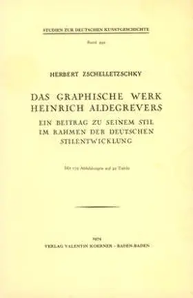 Zschelletzschky |  Das graphische Werk Heinrich Aldegrevers | Buch |  Sack Fachmedien
