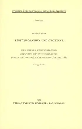 Solf |  Festdekoration und Groteske | Buch |  Sack Fachmedien