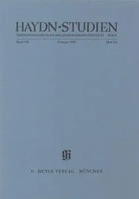 Walter / Unverricht / Krones |  Haydn-Studien. Veröffentlichungen des Joseph Haydn-Instituts Köln. Band VII, Heft 3/4, Februar 1998 | Buch |  Sack Fachmedien