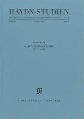 Raab |  Haydn Studien. Veröffentlichungen des Joseph Haydn-Instituts Köln. Band XI, Heft 3, Oktober 2020 | Buch |  Sack Fachmedien
