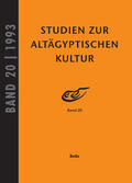 Altenmüller / Wildung |  Studien zur Altägyptischen Kultur Band 20 | Buch |  Sack Fachmedien