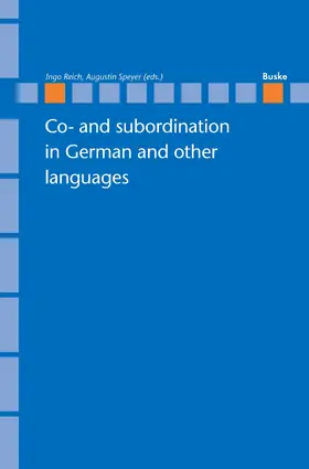 Speyer |  Co- and subordination in German and other languages | Buch |  Sack Fachmedien