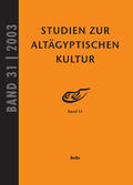 Altenmüller |  Studien zur Altägyptischen Kultur Band 31 | eBook | Sack Fachmedien