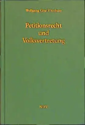 Vitzthum |  Petitionsrecht und Volksvertretung | Buch |  Sack Fachmedien