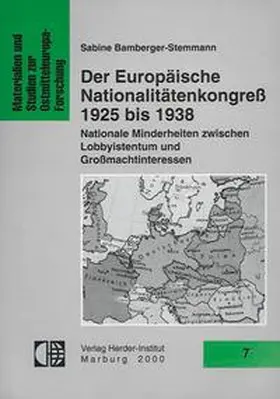 Bamberger-Stemmann |  Der Europäische Nationalitätenkongress 1925-1938 | Buch |  Sack Fachmedien
