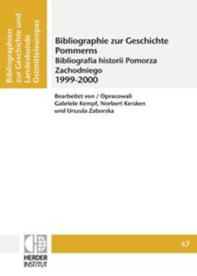 Bibliographie zur Geschichte Pommerns 1999-2000 | Buch | 978-3-87969-360-3 | sack.de