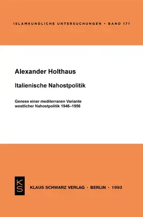 Holthaus | Italienische Nahostpolitik | Buch | 978-3-87997-220-3 | www.sack.de