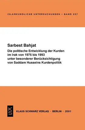 Bahjat |  Die politische Entwicklung der Kurden im Irak von 1975 bis 1993 unter besonderer Berücksichtigung von Saddam Husseins Kurdenpolitik | Buch |  Sack Fachmedien
