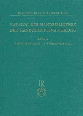  Bayerische Staatsbibliothek. Handbibliothek der Handschriftenabteilung | Buch |  Sack Fachmedien