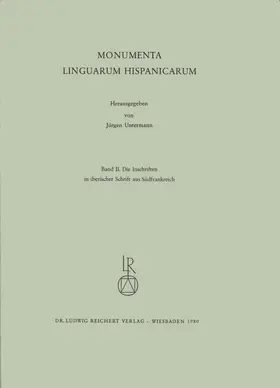 Untermann |  Die Inschriften in iberischer Schrift in Südfrankreich | Buch |  Sack Fachmedien