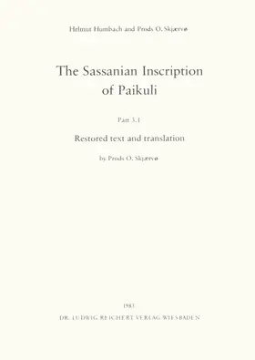 Humbach / Skjaervo |  The Sassanian Inscription of Paikuli | Buch |  Sack Fachmedien