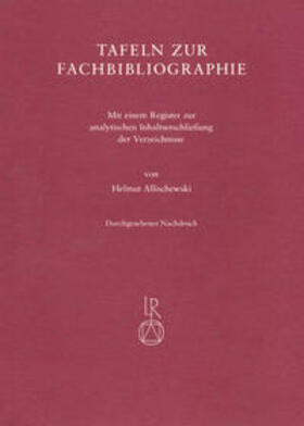 Allischewski | Tafeln zur Fachbibliographie | Buch | 978-3-88226-224-7 | sack.de