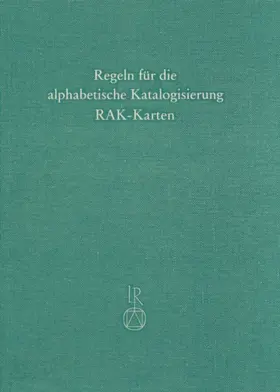 Baader / Poggendorf |  Sonderregeln für kartographische Materialien (RAK-Karten) | Buch |  Sack Fachmedien