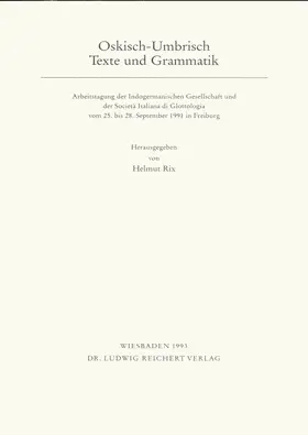 Rix |  Oskisch – Umbrisch | Buch |  Sack Fachmedien