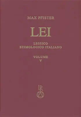 Pfister |  Lessico Etimologico Italiano. Band 5 (V) | Buch |  Sack Fachmedien