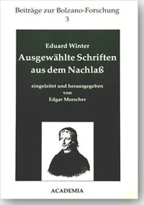 Winter / Morscher |  Winter, Eduard: Ausgewählte Schriften aus dem Nachlaß | Buch |  Sack Fachmedien