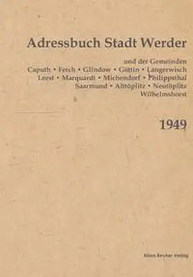 Becker | Adressbuch Werder und angrenzenden Gemeinden 1949 | Buch | 978-3-88372-286-3 | sack.de