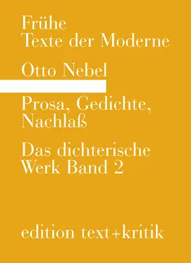 Nebel |  Prosa, Gedichte, Nachlaß | Buch |  Sack Fachmedien