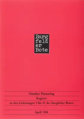 Flemming |  Register zu den Lieferungen 1-50 des "Bargfelder Boten" | Buch |  Sack Fachmedien