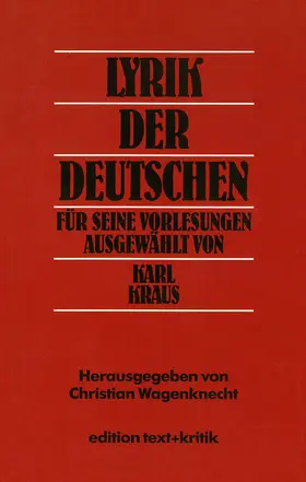 Wagenknecht |  Lyrik der Deutschen | Buch |  Sack Fachmedien