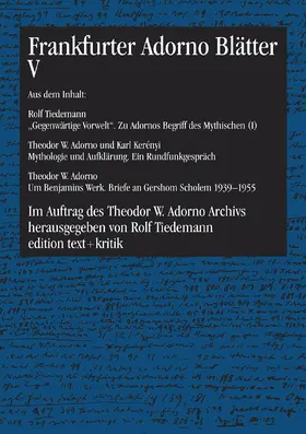 Frankfurter Adorno Blätter 5 | Buch |  Sack Fachmedien