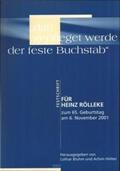 Bluhm / Hölter |  """dass gepfleget werde der feste Buchstab"". Festschrift für Heinz... / """dass gepfleget werde der feste Buchstab"". Festschrift für Heinz... | Buch |  Sack Fachmedien