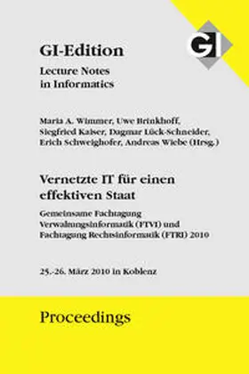 Gesellschaft für Informatik e.V., Bonn / Wimmer / Brinkhoff |  GI Edition Proceedings Band 162 Vernetzte IT für einen effektiven Staat | Buch |  Sack Fachmedien