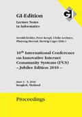 Eichler / Gesellschaft für Informatik, Bonn / Kropf |  Proceedings 165 "10th International Conference on Innovative Internet Community Systems (I2CS) - Jubilee Edition 2010 - | Buch |  Sack Fachmedien