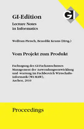Gesellschaft für Informatik e.V., Bonn / Pietsch / Krams |  GI Edition Proceedings Band 178 Vom Projekt zum Produkt | Buch |  Sack Fachmedien